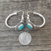Elegant sterling silver earrings with turquoise