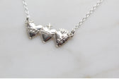 Sacred Hearts of the Holy Family Necklace in Sterling Silver