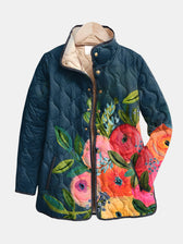 Amaya | Vintage Floral Pattern Padded Jacket