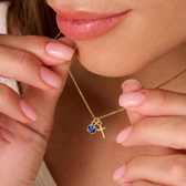 Birthstone Cross Necklace