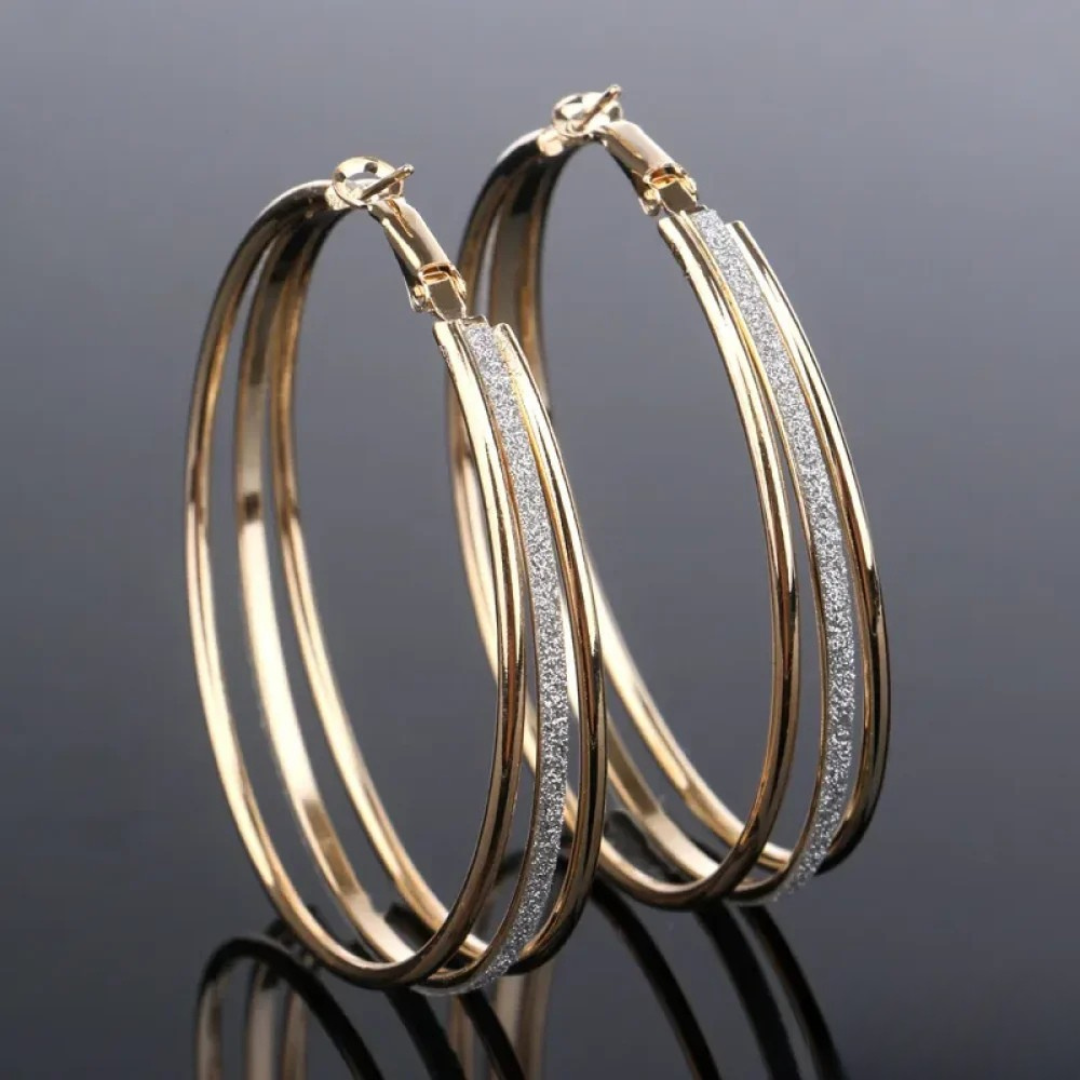 Retro Earrings in Gold