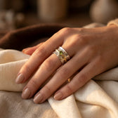 Silver and Gold Rustic Band Ring