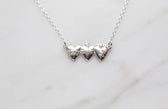 Sacred Hearts of the Holy Family Necklace in Sterling Silver