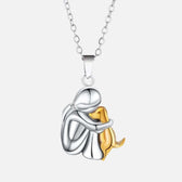 "For Always in Your Heart" Dog Hug Pendant Necklace