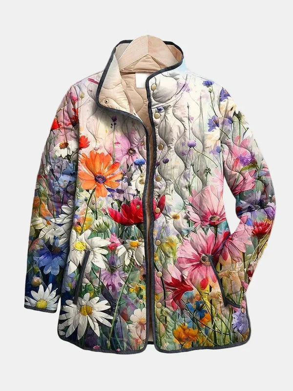 Kaia | Charming Vintage Floral Print Padded Jacket