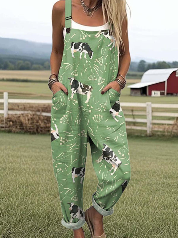 Feline | Rural Cow Print Overall