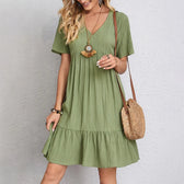 Amalia Crinkle Tiered Dress