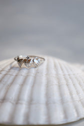 Sacred Hearts of the Holy Family Ring in Sterling Silver