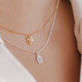 Tiny Sacred Heart Necklace
