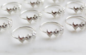 Sacred Hearts of the Holy Family Ring in Sterling Silver