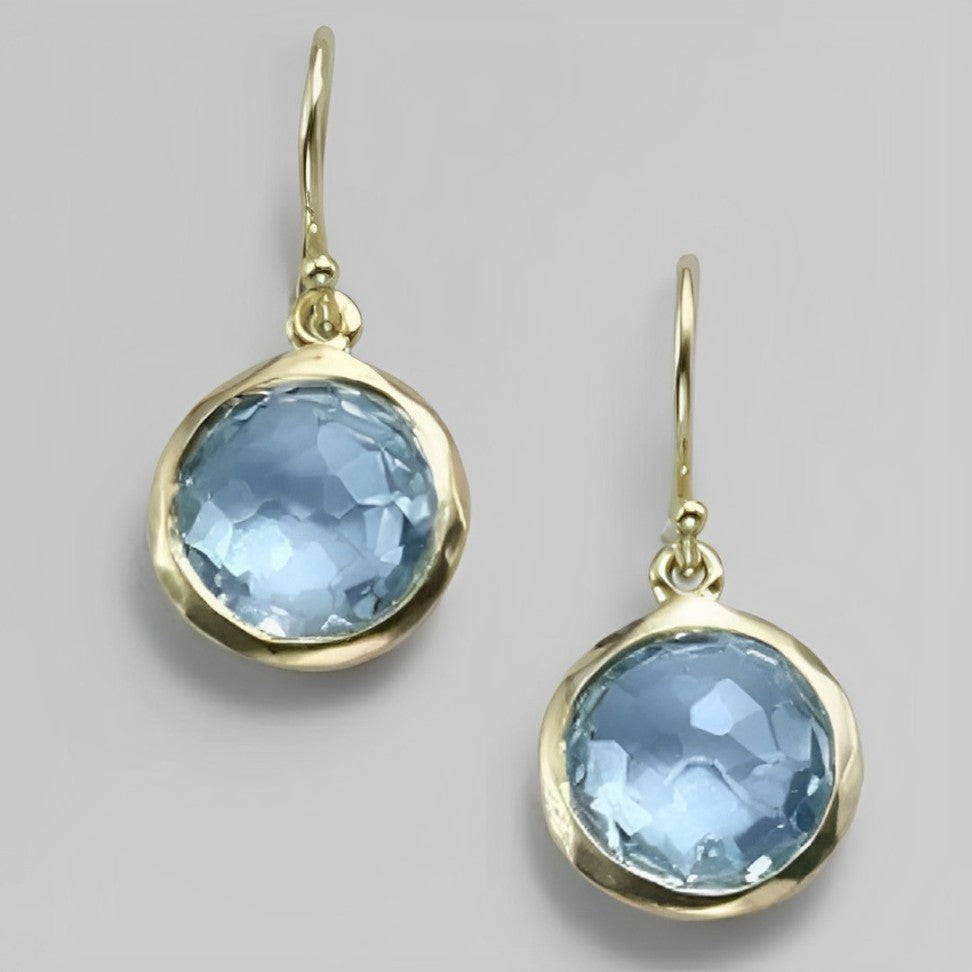 Stylish Earrings with Blue Crystal