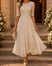 Rose – The Flattering Lace Midi Dress