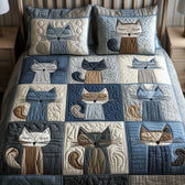 Patchwork Cat Paradise | 3-Piece Bedspread Set