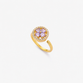 Gold Sapphire Floral Ring