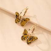 Earrings with Multicolored Butterflies in Gold