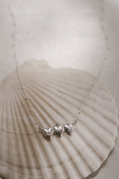 Sacred Hearts of the Holy Family Necklace in Sterling Silver