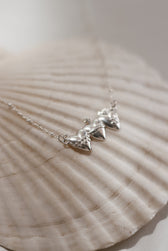 Sacred Hearts of the Holy Family Necklace in Sterling Silver