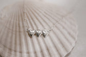 Sacred Hearts of the Holy Family Necklace in Sterling Silver