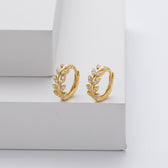 Leaf-Shaped Silver Hoops