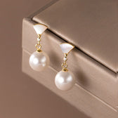 Chic Silver Earrings with Pearl