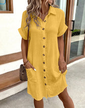 Marisol Crinkle Shirt Dress