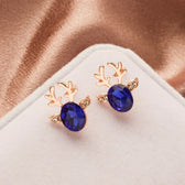 Festive Reindeer Crystal Earrings