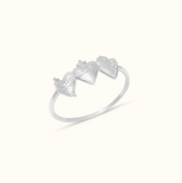 Sacred Hearts of the Holy Family Ring in Sterling Silver