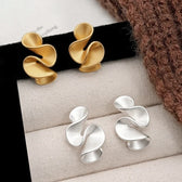Flower Earrings of Silver and 18K Gold