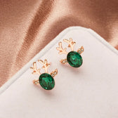 Festive Reindeer Crystal Earrings