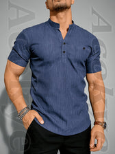 Anders | Short-Sleeved Shirt with Stand Collar