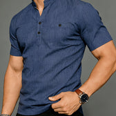 Anders | Short-Sleeved Shirt with Stand Collar