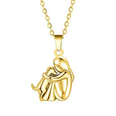 "For Always in Your Heart" Dog Hug Pendant Necklace