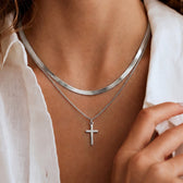 Herringbone Cross Necklace