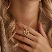 Crystal Heart Cross Necklace