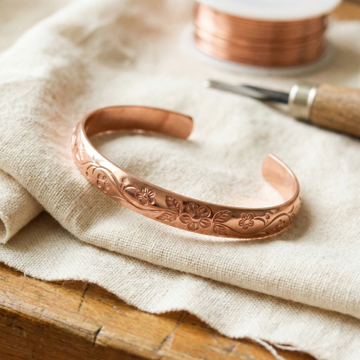 Bloom Copper Cuff Bracelet