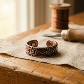 Copper Ring with Fern Design