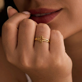 Hollow Cross Ring
