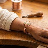 Copper Bracelet with Opal Accents