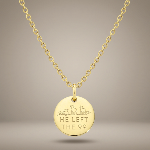 'He Left The 99' Necklace in Gold, Silver & Rose Gold