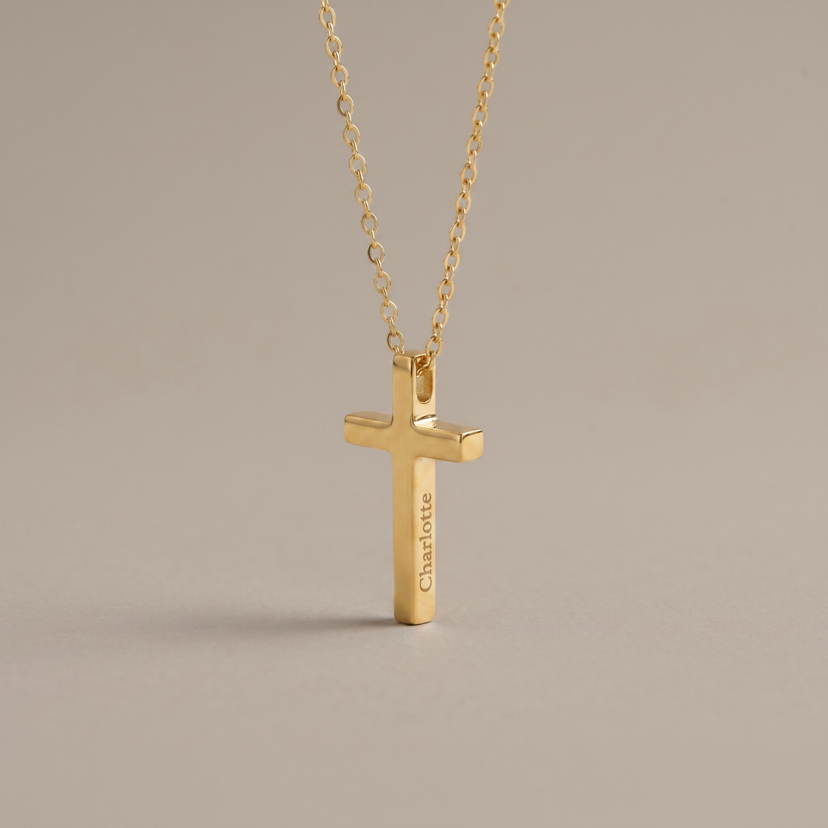 Engraved Cross Necklace