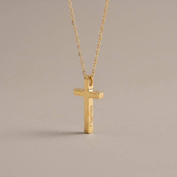 Engraved Cross Necklace