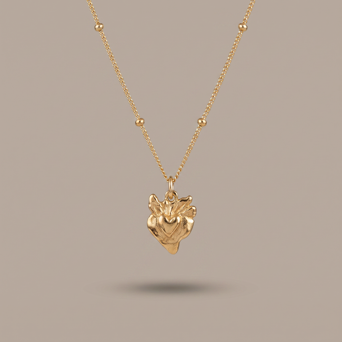 Tiny Sacred Heart Necklace