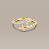 Wrapped Cross Ring
