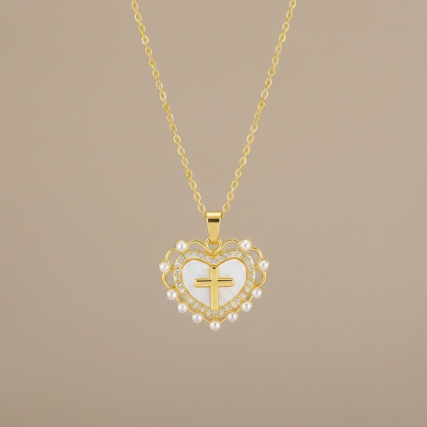 Heart Cross Necklace