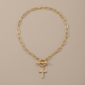 OT Buckle Cross Necklace