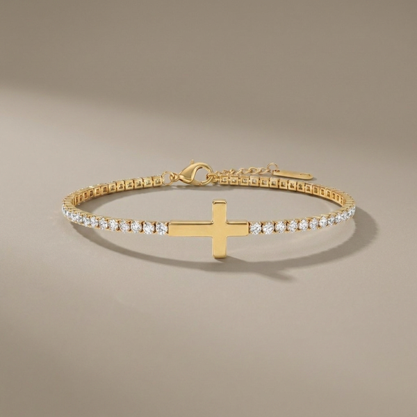 Classic Cross Tennis Bracelet