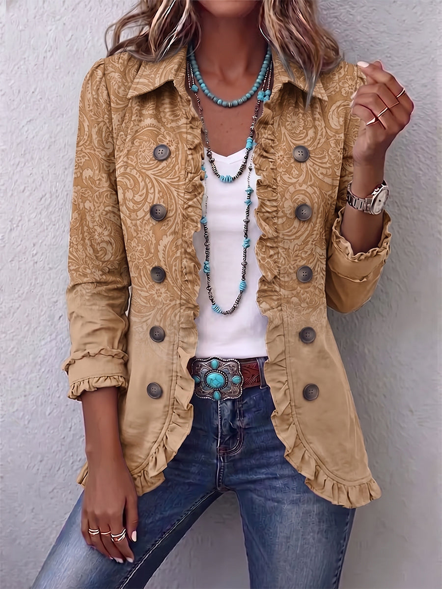 Crestelle™ | Western Print Ruffle Jacket