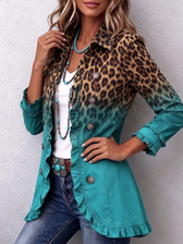 Elspeth™ | Leopard-Ombre-Ruffle Blazer
