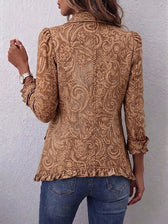 Vyclara™ | Vintage Bohemian Floral Pattern Ruffle Jacket