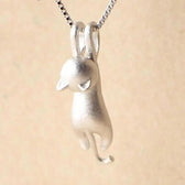 Playful necklace with kittens made of 925 silver